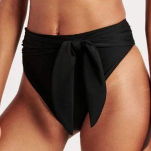 Elegant Black High-Waisted Bikini Bottom